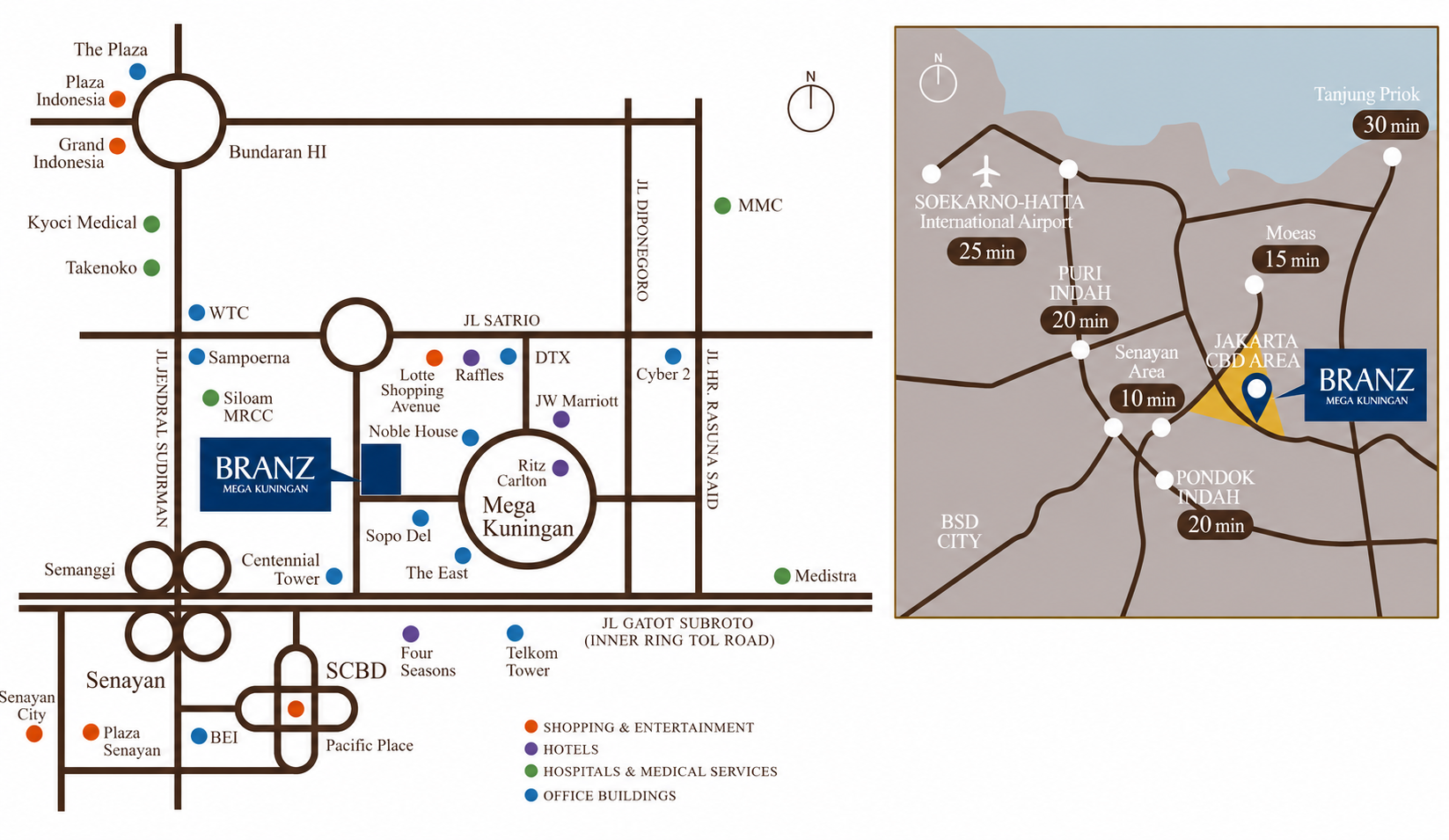 BRANZ Mega Kuningan location map